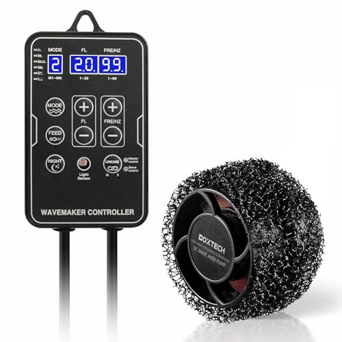2100 GPH Wave Maker for Aquarium, Ultra Quiet DC 24V Fish Tank Powerhead with Strong Magnet Suction Base, Circulation Water Pump Wavemaker with Controller and LED Display for 30-70 Gallon Tank