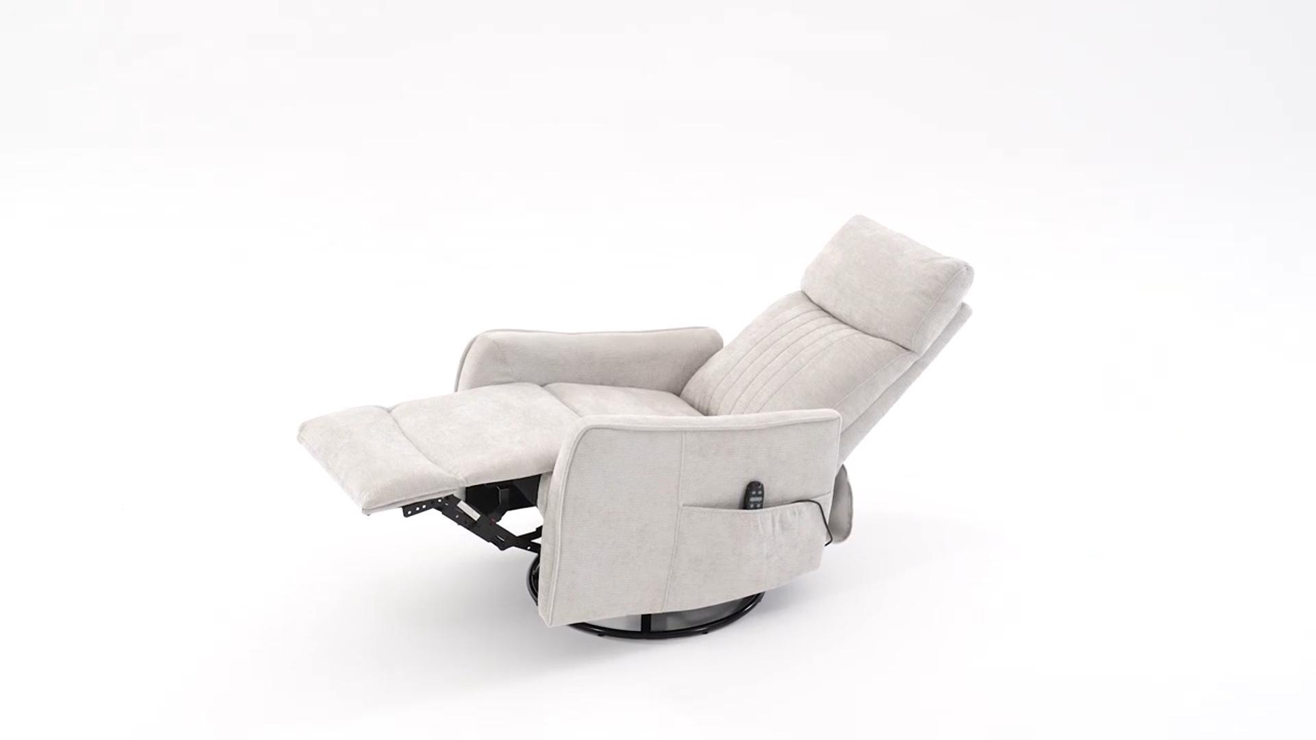 Sillón reclinable con masaje tela roja miniatura 7