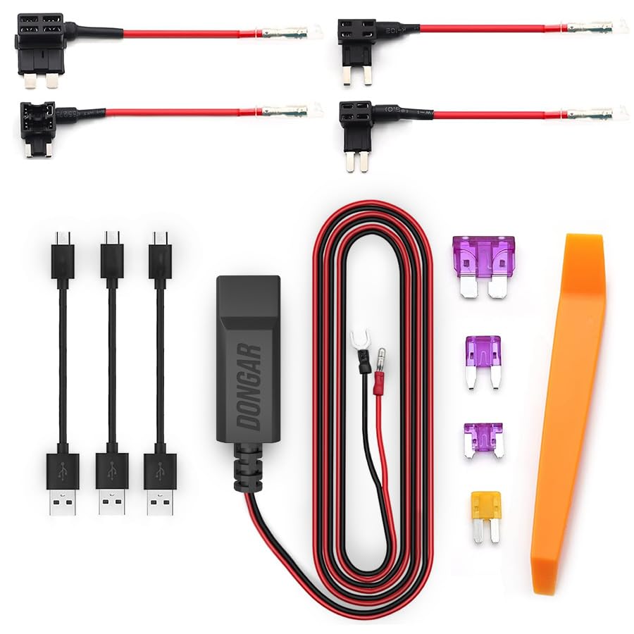 Kit de cable duro para cámara de salpicadero Dongar con conexión USB universal para vehículos 2