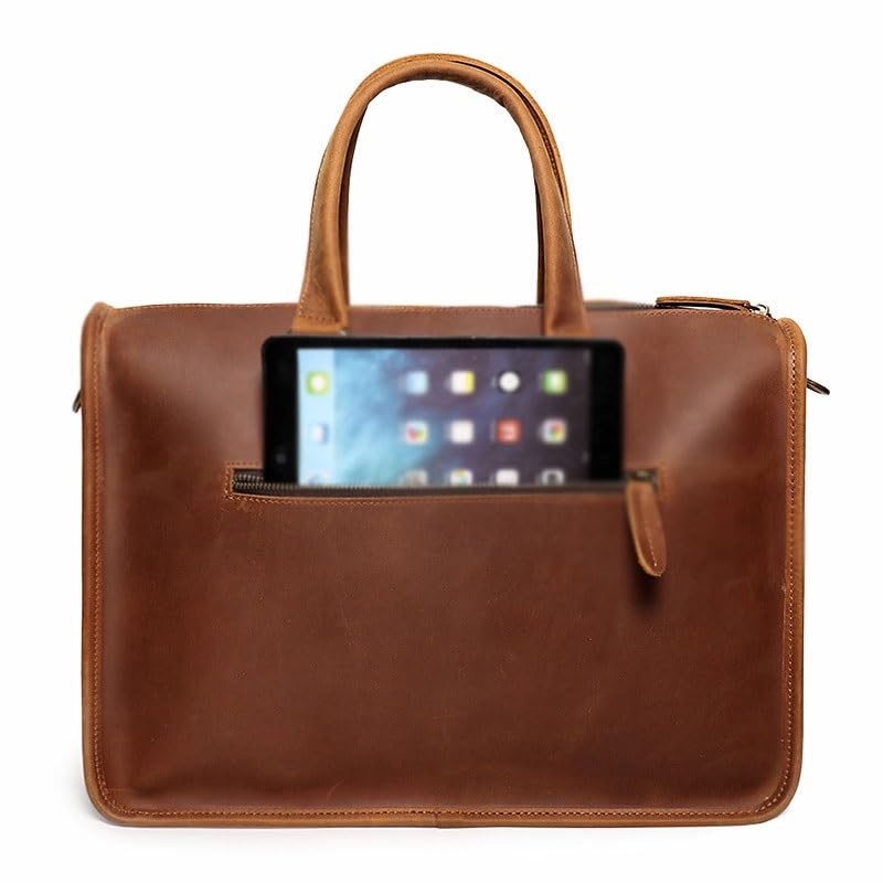 Portable briefcase, cowhide, shoulder crossbody computer bag, large capacity file bag, male3