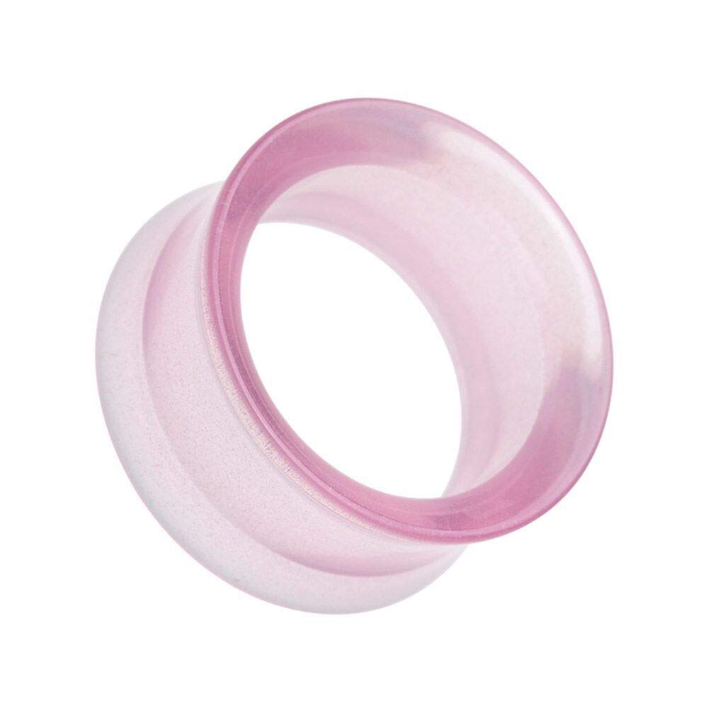 Covet Jewelry Periwinkle Purple Acrylic Glow in The Dark Double Flared Ear Gauge Tunnel Plug