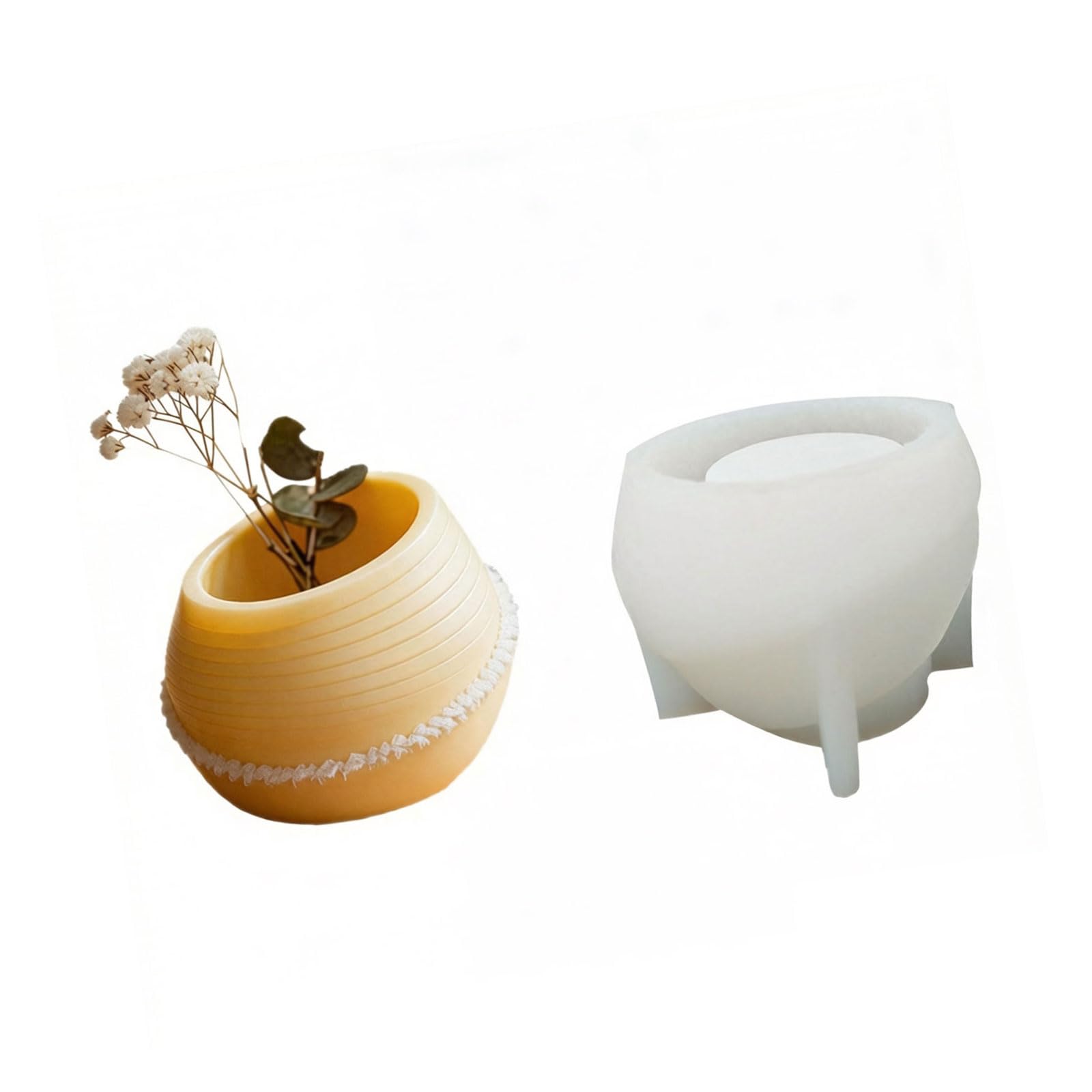 Shntig Nordic Spherical Flower Pots Silicone Mold Cracked Texture Planter Crafting Mold for Cup Making and Home Decors Sphere Flower Pots