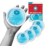 ICEWRAPS - Mini / Small Round Reusable Soft Gel Ice Packs | Nipple & Breast Ice Packs for Breastfeeding - Face & Eye Ice Pack - Kids Ice Packs for Boo Boos - Hot Cold Compress for Injuries - 5 Pack