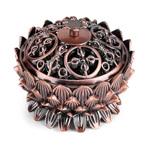 Vintage Lotus Shape Incense Holder Burner, 2.75 x 1.97inch Incense Burner Cover Lotus Flower Shaped Incense Holder for Stick and Cone Incense