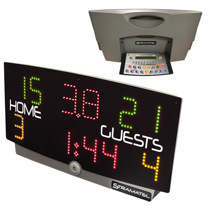 Stramatel Multisport Indoor Tabletop Scoreboard - Rechargeable Battery - Used for Basketball, Volleyball, Wrestling and More