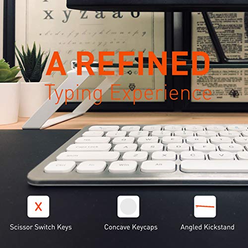 X9 Performance Slim 2.4G USB Wireless Keyboard for Laptop or Computer - Designed for Windows - 110 Key Layout with Numeric Keypad and 17 Shortcut Keys - Rechargeable PC Keyboard Wireless - Aluminum