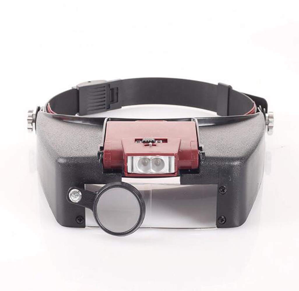 asdchZen Headband Magnifier With Light,Head-Mounted Handsfree Reading Magnifying Glasses,Jeweler,Watch Loupe,10X Magnification A/A Life Fashionable