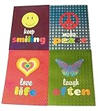 Tri-coastal Design Inspirational Holographic 4 Folder Set ~ Keep Smiling, Make Peace, Love Life, Laugh Often