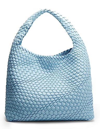 Image of Queenoris Fashion Hobo Bags for Women Top-handle Shoulder Bag Vegan Leather Purses Soft Summer Tote Bag | WOVEN
