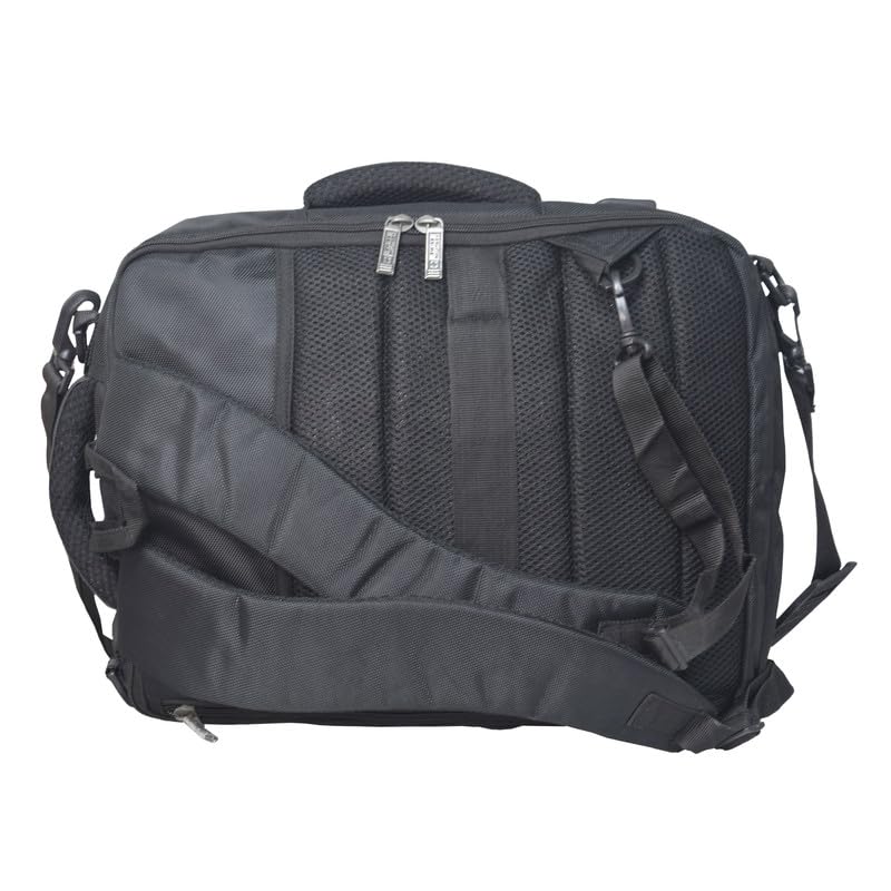 Image of SWISS MILITARY VENUE Laptop Backpack Cum Sling Bag for Men & Women, Fits 15.6 Inch Laptop, USB Charging Port, Convertible Messenger Bag, Office Work Travel Bag with Organizer, 16L, Black