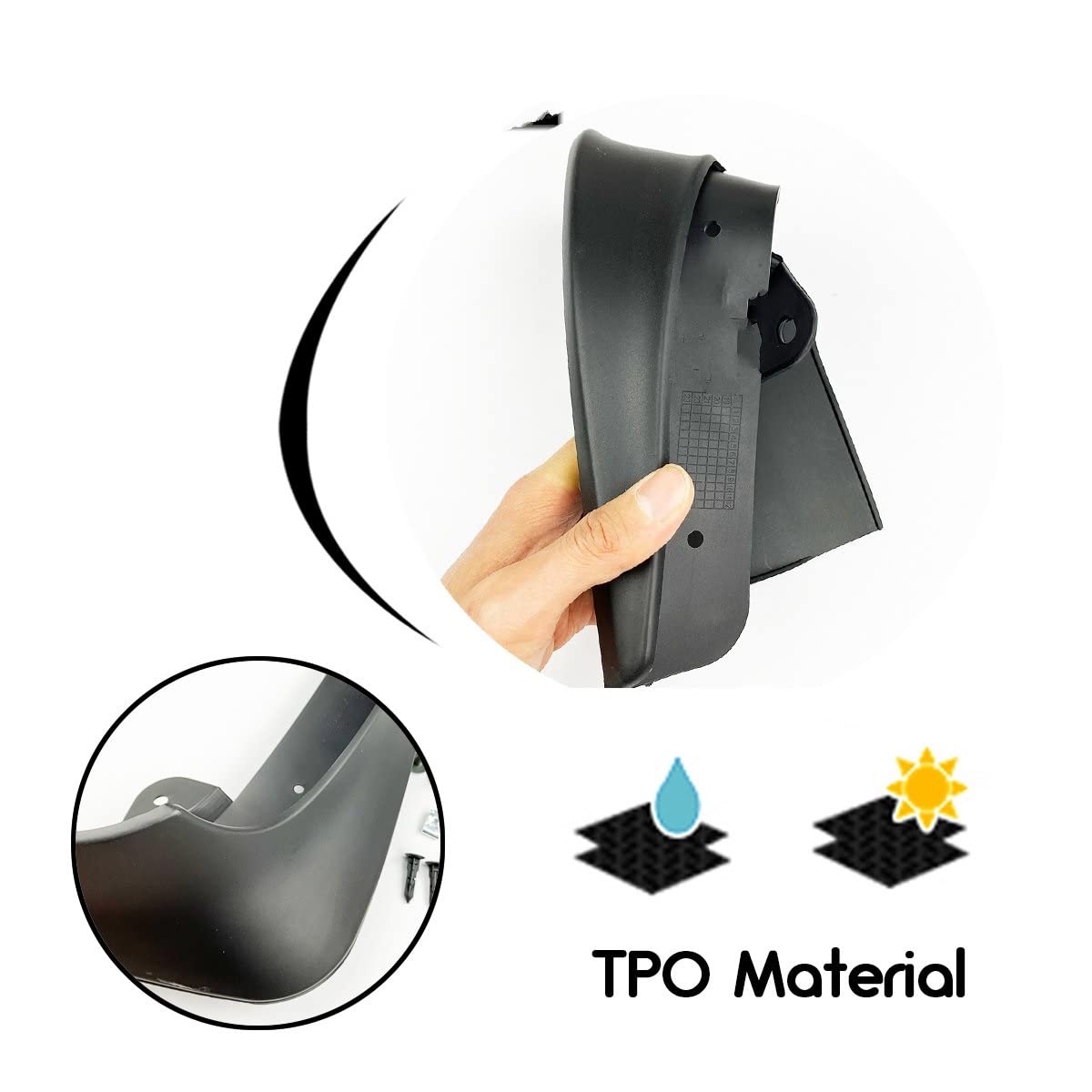 Paraspruzzi per Tesla Model X 2015 2016 2017 2018 2019 2021 4Pcs Paraspruzzi Paraspruzzi Flap Parafanghi W/Clip Viti Auto Anteriore Posteriore Parafanghi
