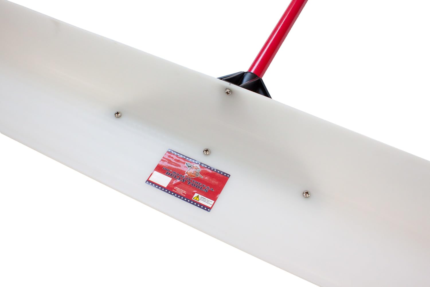 Bully Tools High Molecular Weight Snow Pusher/Plow with Fiberglass D-Grip Handle for Large Sidewalk Driveways (30