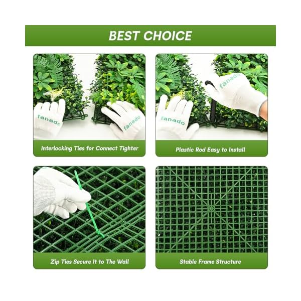 Artificial grass wall panels 20x2012pcs hedge green wall decor backdrop uv anti fake greenery plant wall boxwood panels for privacy fence screen outdoor indoor wedding garden backyard  urban country home decor