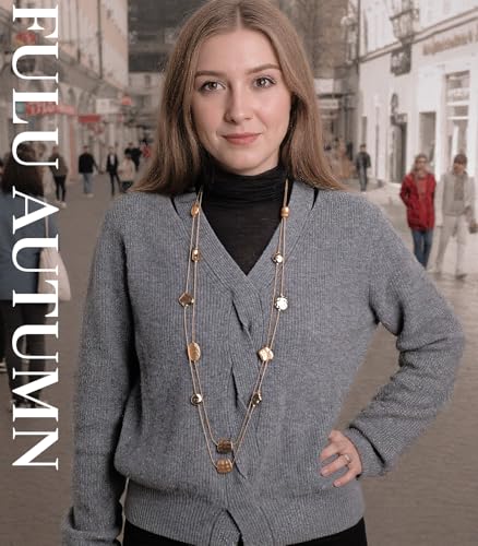 Cadeau d'anniversaire pour elle : collier long double chaîne de pull chic - 3