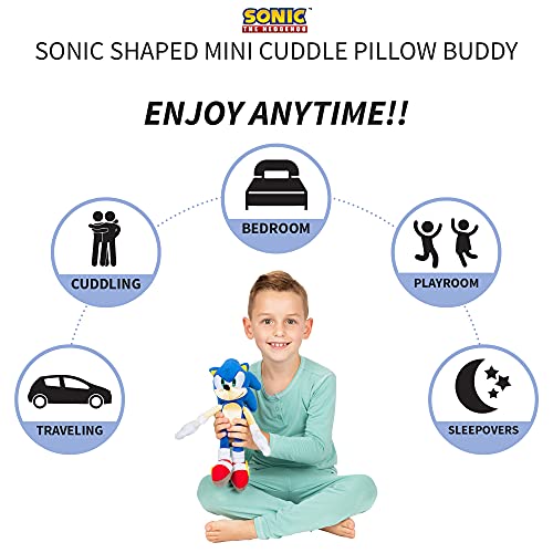 Franco Sonic The Hedgehog Anime Kids Bedding Twin/Full Comforter With Twin Sheet Set And Cuddle Pillow, 5 Piece Bedroom Set (Official Sega Licensed Product) #TOP2