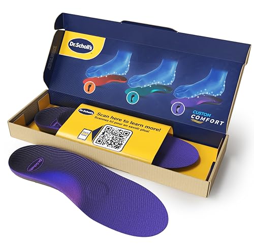 Solette Custom Comfort Dr. Scholl's - Solette per fascite plantare - Solette arco plantare alto o piede cavo per Donna, Uomo misura 42-42.5, Solette a piena lunghezza, Comfort tutto il giorno CF560