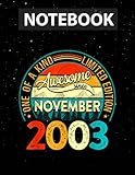 distressed vintage awesome since november 2003 17 years old journal line - flower paperback cover - letter size - 130 pages
