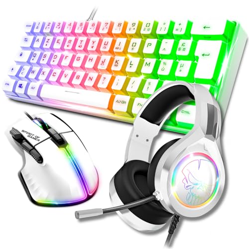 Souris 12800 DPI et Clavier Semi-Mecanique RGB pour Pack Gamer Filaire