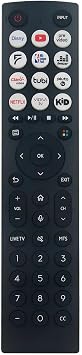 ERF2D36H IR Remote Control Replacement for Hisense Command Smart TV 50A53FUV 55A51HUV 65A51HUVHU 55A53FUV 65A53FUV TV43A53FUV 43A51HUV 50A66FUA 65A66FUA 50A51HUV 70A6109FUWA 55A66FUA, Black