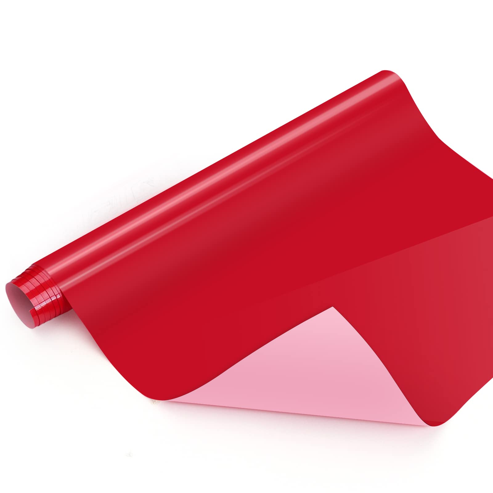 HTVRONT Heat Transfer Vinyl-12IN × 3ft Red HTV Vinyl for Various Cutting Machines,Applied to T-Shirt and Garment Materials(Red)