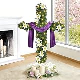 gisgfim 59 Inch Extra Large Christmas Cross Tree with String Lights