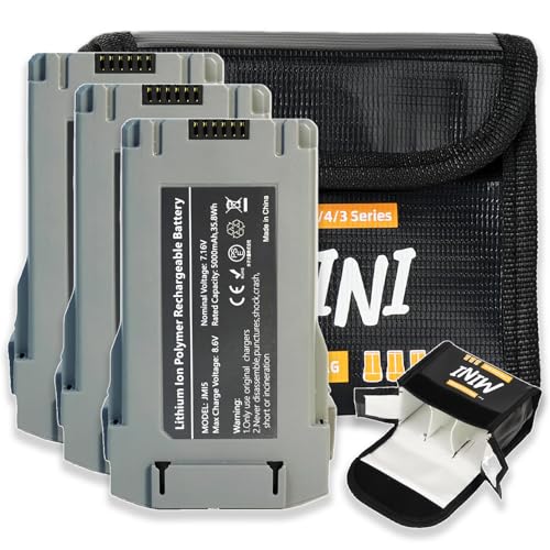 LIXIEKE 3PCS Replacement Battery for DJI Mini 5 Pro Intelligent Flight with Safe Battery Bag, 5000mAh-52 Min Flight Time, Li-Po Storage Batteries Bag for Mini 5 Pro Drone