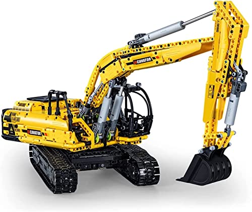 YLPCK Technique Bagger Bausteine, 1702 Telie ferngesteuerte Technik Crawler Bagger Modell mit 4 Motoren und… – Bild 5