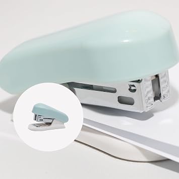 Lilaly 1 Pack Staplers for Desk Staplers, Blue Stapler, Miniature Stapler with Staples Staplers Office, Gift for Student or Office Use (Blue)