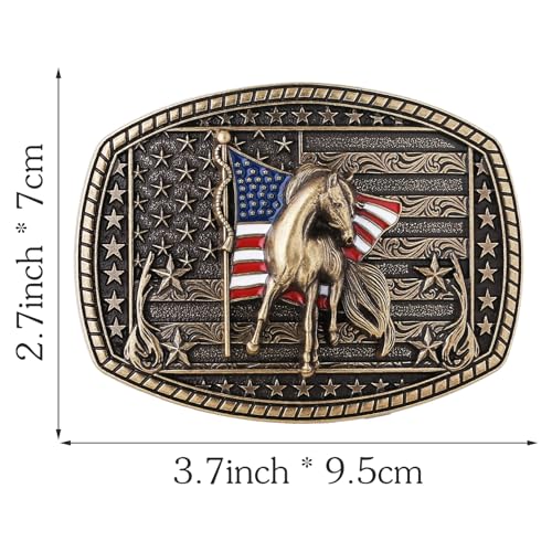 Image of Cowboy Belt Buckle for Men Western Cowgirl Rodeo Longhorn Bull Belt Buckles