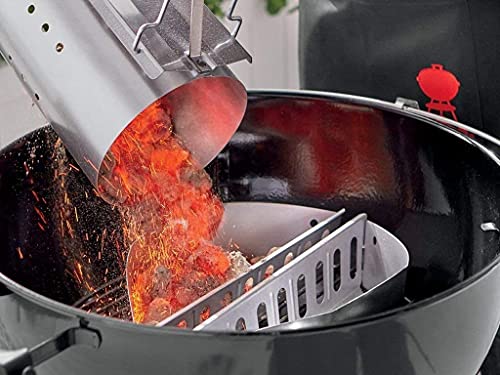 Foto von Denmay Char-Basket für Weber 7403 One Touch, Master Touch und alle Anderen 57CM Kugelgrills, Holzkohlegrills, Holzkohlekörbe aus Verzinkte Platte, Kohlebörbchen, Brikett, Kohlenhalter, 2er Pack