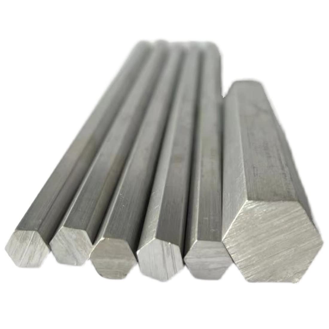 Lot de 2 barres hexagonales en aluminium 6061 – Tige en métal légère et robuste, pour projets de bricolage et travaux manuels. 10 mm x 500 mm