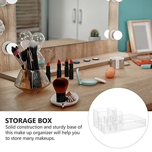 Lurrose Transparente Organizador de Maquiagem de Plástico Bandeja de Mostrar Caso Caixa De Armazenam