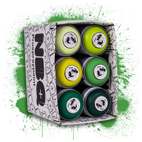 Pack de pintura en spray acabado mate Street Art restauración decoración DYV Graffiti baja presión (verde, 12)