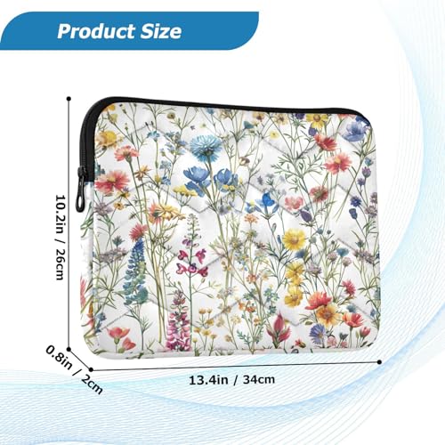 Funda para portátil 13-14 pulg con flores coloridas impermeable miniatura 3
