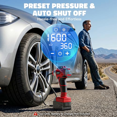 160PSI Cordless Tire Inflator Portable Air Compressor Compatible - image 6