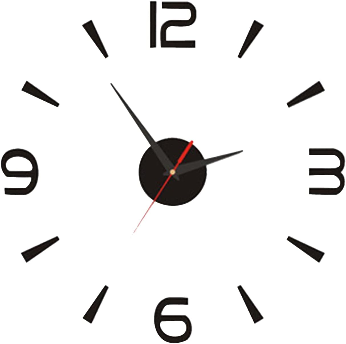 CENBEN 3D DIY Frameless Large Wall Clock, Wall Clock Sticker DIY Clocks ...