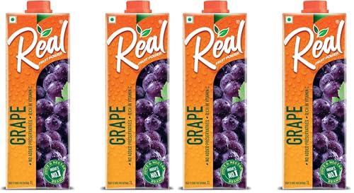 Image of DABUR Real Grape Fruit Juice 1L Rich In Vitamin C No Added Preservatives, No Artificial Colors & Flavours Goodness Of Best Fruits Daily Dose Of Fruit Nutrition Tasty, Refreshing & Energising Drink