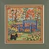 Autumn Bench Beaded Counted Cross Stitch Kit Mill Hill 2022 Buttons & Beads Autumn MH142223 multi #1