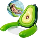 Avocado Inflatable Pool Float with Mesh Seat & Armrests, Floating Lounge Chair for Adults & Kids, Summer Water Fun Pool Raft for Beach, Pool Party, Swimming Pool Accessories
