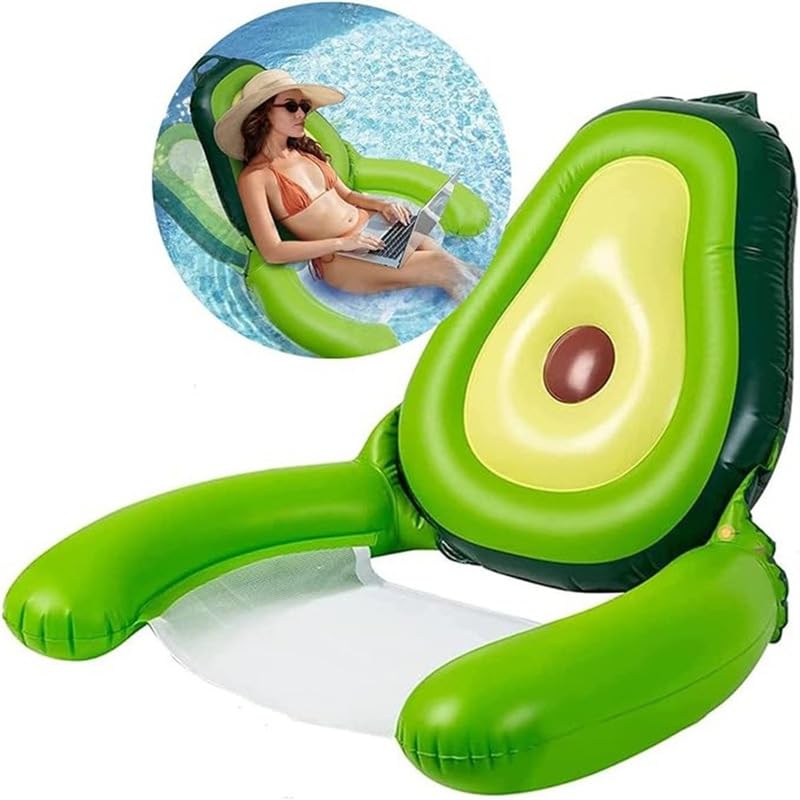 Fauteuil flottant adulte avocat, hamac de piscine pliable et matelas 4 en 1