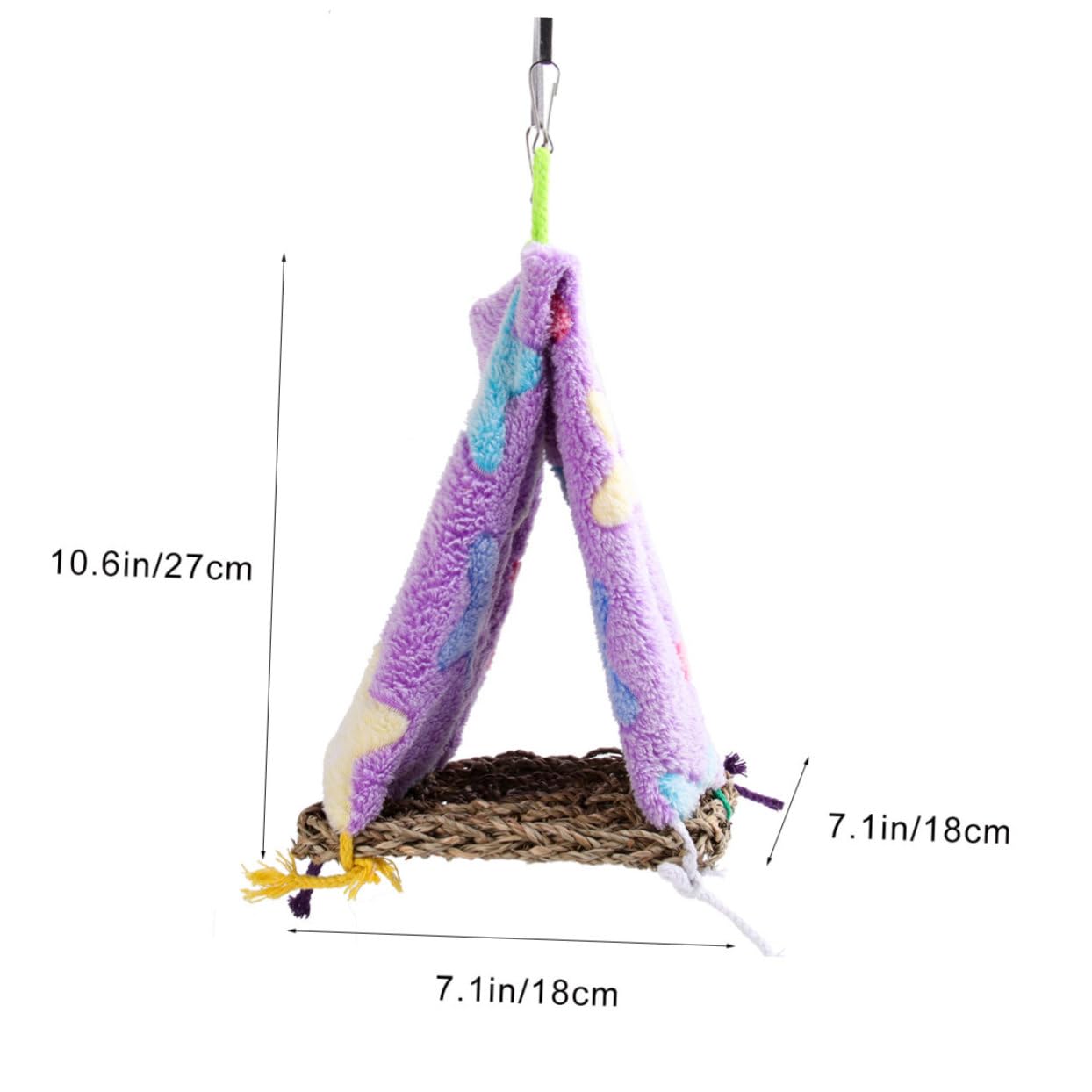 ifundom Parrot Tent Nest Straw Woven Birds Triangle Sleeping Bed Creative Hammock for Pet Birds Durable Design Random Styles and Colors Play and Rest Space Random Color