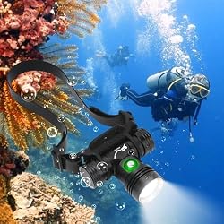 WINDFIRE B14 Scuba Diving Headlamp, Super Bright Underwater Head Flashlight | 3 Modes & Power Indicator, IPX8 Waterproof Rating, Long Runtime, Built-in Battery Non-detachable, Snorkeling, Diving, Caving