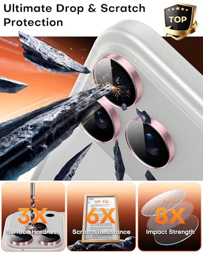 Image of TOCOL Camera Lens Protector for iPhone 17 Pro Max /iPhone 17 Pro Tempered Glass HD Individual Scratch Resistant Camera Cover Accessories Case Friendly 2 Pack(Pink)