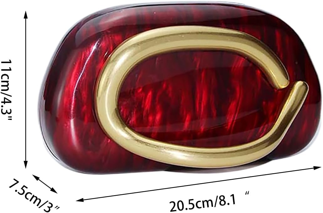 Women Acrylic Clutch Box Metal Handle Evening Bag Trendy Ladies Shoulder Crossbody Purse for Wedding Party Causal - Image 2