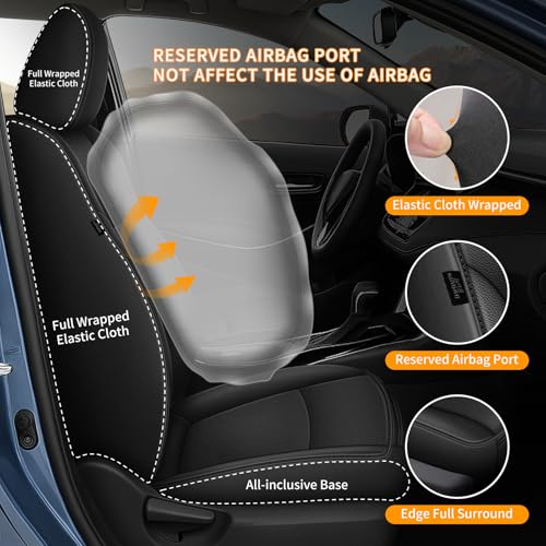 AOMSAZTO Seat Covers Fit for Toyota Corolla Cross 2022-2026 Seat Covers Waterproof Full Set Custom Breathable Faux Leather Black Car Seat Covers Protector Cushion Accessories by AOMSAZTO - Used condition - Image 5