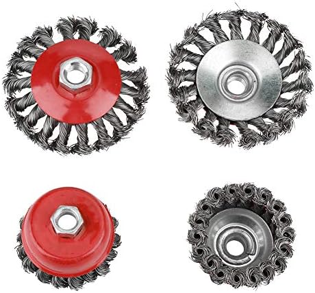 4PCS Angle Grinder Wire Wheel Brushes – Red Steel Knot Cup For Rust, Paint Removal & Edge Blending, 75mm/100mm Sizes - View #9