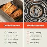 bella 6 Qt Slim Air Fryer, Fits-anywhere™ Kitchenware, EverGood™ Ceramic Nonstick Coating, Adjustable Temperature, 6 Preset Cooking Options, 60 Min Auto Shutoff w Audible Tone, 5lb Capacity, Oatmilk
