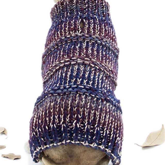 Image of Lulala Dog Sweater, Knitted Turtleneck Dog Clothes Cat Clothes Fashion Dog Supplies Cute Dog Clothes Knit Sweater for Small Dog (Darkblue, 8 Inch)