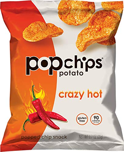 Popchips Potato Chips, Crazy Hot, 0.7 Ounce Snack Packs, 24 Count - //coolthings.us