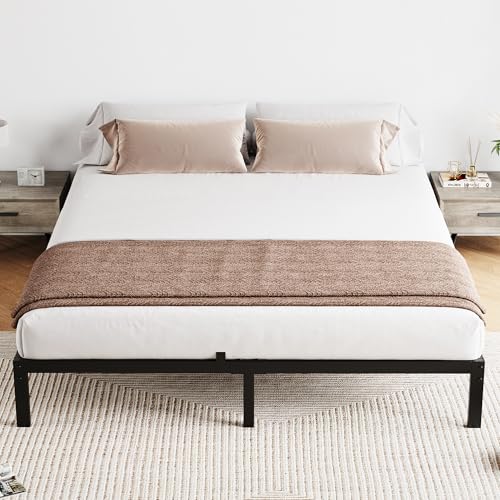 GAOMON 10 Inch Full Bed Frame No Box Spring Needed, Heavy Duty Platform Metal Bed Frame with Metal Slats and Under Bed Storage, Easy Assembly, Noise Free, Black